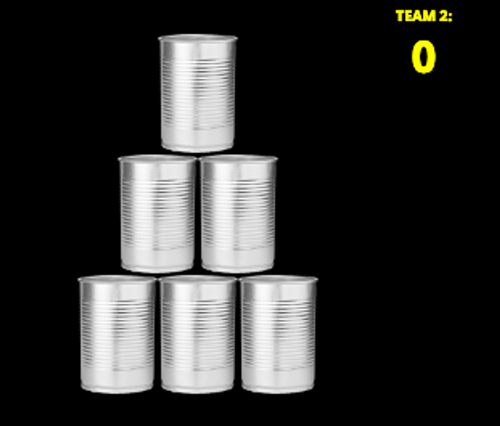 Who can knock over most tin cans? TinCanFight Game